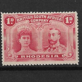 Rhodesia Double Head One Penny Bright Carmine SG 123 unmounted mint