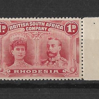 Rhodesia Double Head One Penny Bronze Red unmounted mint