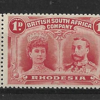 Rhodesia Double Head One Penny Rose Red SG 125 unmounted mint
