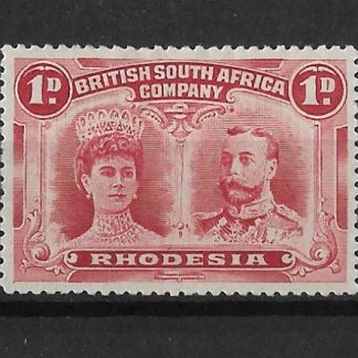 Rhodesia Double Head One Penny Rose Red SG 125 mint