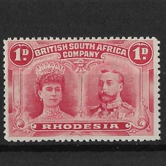 Rhodesia Double Head One Bright Carmine SG 123 mounted mint