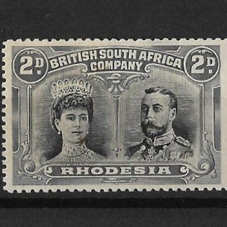 Rhodesia Double Head Two Pence Black and Slate Grey SG 128 mint