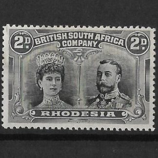 Rhodesia Double Head Two Pence Black and Grey with printers mark SG 126 mint