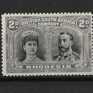 Rhodesia Double Head Two Pence Black and Grey SG 126 mounted mint