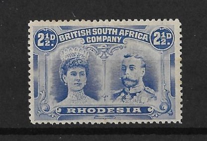 Rhodesia Double Head Two and a Halfpence Ultramarine SG 131 mint