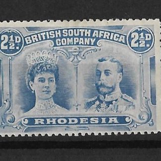 Rhodesia Double Head Two and a Halfpence Dull Blue SG 132 mounted mint