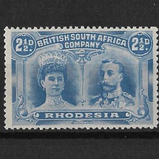 Rhodesia Double Head Two and a Halfpence Bright Ultramarine SG 131a mint
