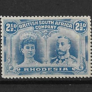 Rhodesia Double Head Two and a Halfpence Ultramarine SG 131a mounted mint