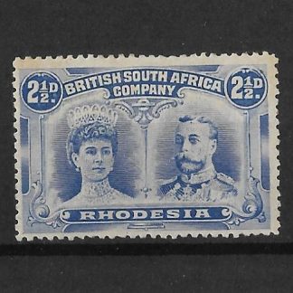 Rhodesia Double Head Two and a Halfpence Bright Ultramarine SG 131a mint