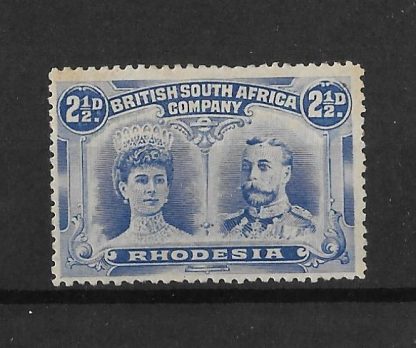 Rhodesia Double Head Two and a Halfpence Bright Ultramarine SG 131a mint
