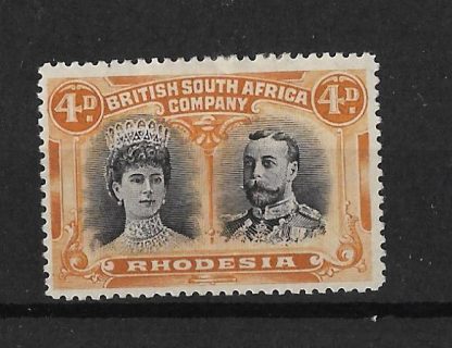 Rhodesia Double Head Four Pence Brown-Purple and Orange SG 139 mint