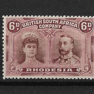 Rhodesia Double Head Six Pence Red-Brown and Mauve SG 144 unmounted mint