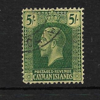 Cayman Islands 1921 GV Five Shillings SG 82 fine used