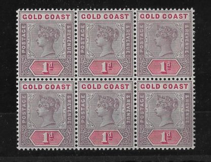 Gold Coast 1898 QV One Penny block SG 27 unmounted mint