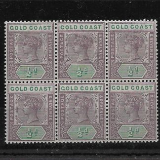 Gold Coast 1898 QV Halfpenny block SG 26 unmounted mint