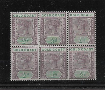 Gold Coast 1898 QV Halfpenny block SG 26 unmounted mint