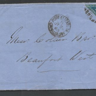 South Africa/COGH 1865 Three Pence Cape Triangular on cover to Beaufort West