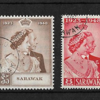Sarawak 1948 GVI Silver Wedding set SG 165-162 used