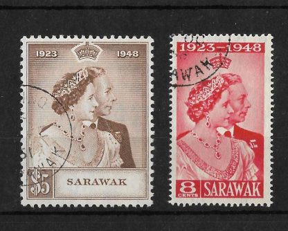 Sarawak 1948 GVI Silver Wedding set SG 165-162 used