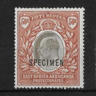 East Africa and Uganda Protectorate 1903 EVII Fifty Rupee overprint Specimen SG 16s unmounted mint