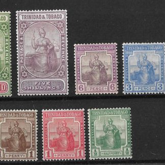 Trinidad and Tobago 1921 GV Halfpenny to One Pound SG 206/215 mounted mint