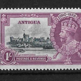 Antigua 1935 GV Silver Jubilee One Shilling with Dot by Flagstaff SG 94h mint