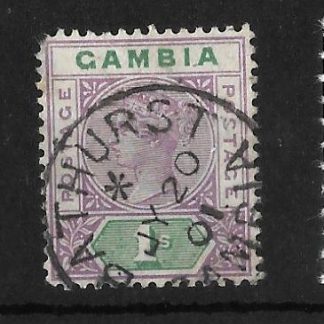 Gambia 1898 QV One Shilling with malformed S flaw SG 44a fine used