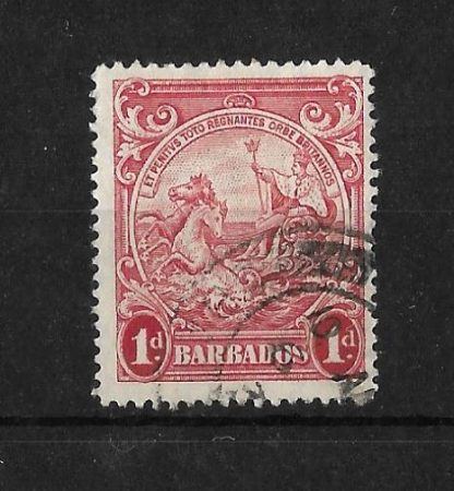 Barbados 1939 GVI One Penny with Murray Payne TES and Sky re-entry SG 249 used