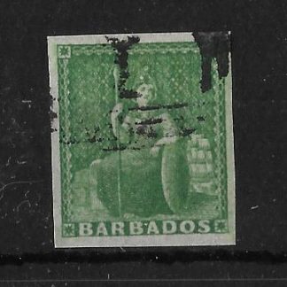 Barbados 1855 QV Halfpenny Green SG 8 good used