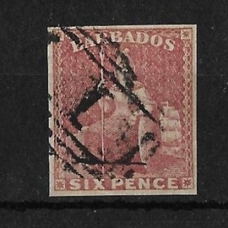 Barbados 1858 QV Six Pence SG 11a fine used