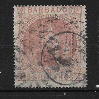 Barbados 1873 QV Five Shillings SG 64 good used