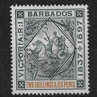 Barbados 1897 QV Diamond Jubilee Two Shillings and Six Pence SG 144 fine used