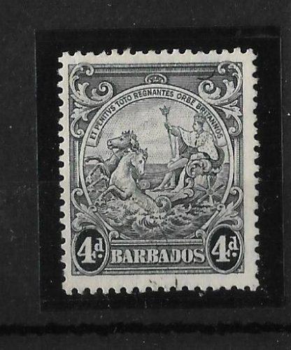 Barbados 1938 GVI Four Pence with curved line at top right SG 253b mint