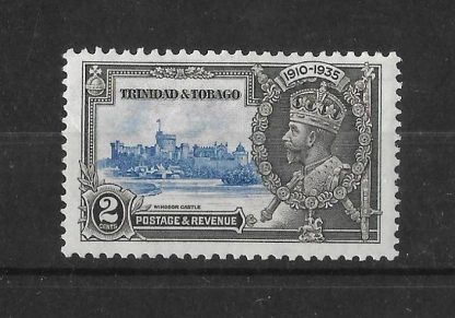 Trinidad and Tobago 1935 GV Silver Jubilee Two Cents with lightning conductor flaw SG 239c mint