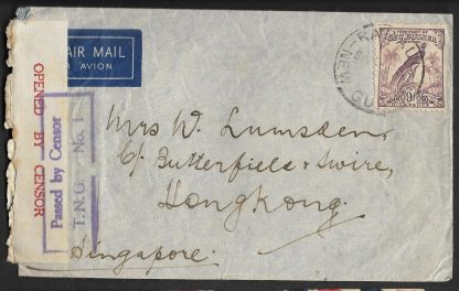 New Guinea WWII censored cover to Hong Kong with censor catchet