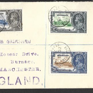 Seychelles 1935 GV Silver Jubilee registered cover to England