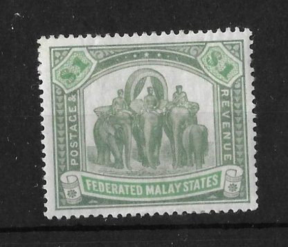 Malaya States 1900 Elephants One Dollar SG 23 mint