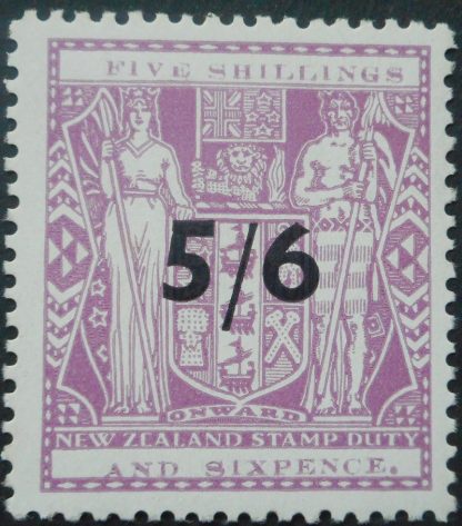 New Zealand 1940 Five Shillings and Six Pence overprint SG F188 u/mint