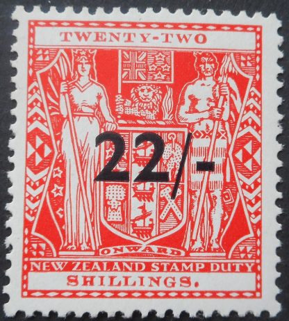 New Zealand 1940 Twenty Two Shillings overprint SG F190 u/mint