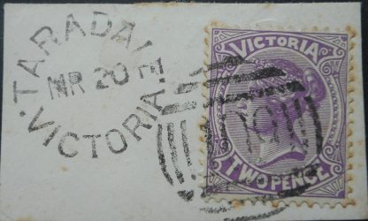 Victoria 1895 QV Two Pence with a TARADALE Type 1A postmark