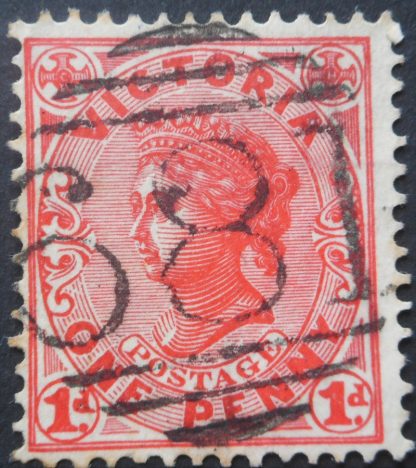 Victoria 1895 QV One Penny with a GOBUR Type 6B postmark