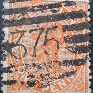 Queensland 1895 QV One Penny with a Barred 375 postmark
