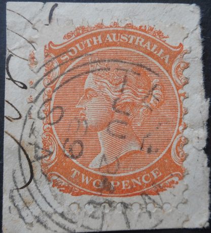 South Australia 1889 QV Two Pence with a TELOWIE Square Circle postmark