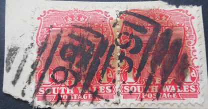 New South Wales 1901 One Penny pair with a Barred 1663 postmark
