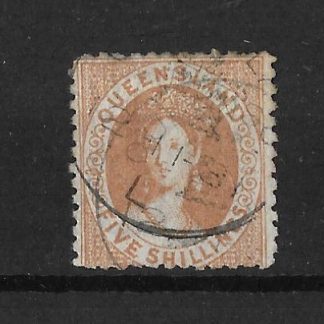 Queensland 1866 QV Five Shillings SG 58 fine used