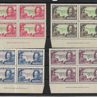 Southern Rhodesia 1935 GV Silver Jubilee set Imprint Blocks unmounted mint