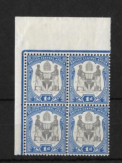 BCA/Nyasaland 1897 One Penny corner block SG 43 unmounted mint