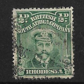 Rhodesia Admiral Halfpenny perf 14 x 15 SG 208a good used