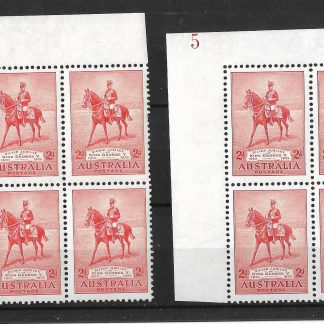 Australia 1935 GV Silver Jubilee Two Pence plate blocks SG 156 mounted mint