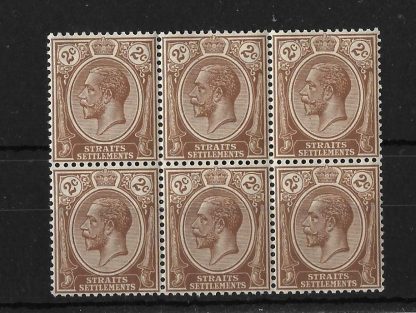 Malaya/Straits Settlements 1921 GV Two Cents block SG 220 unmounted mint